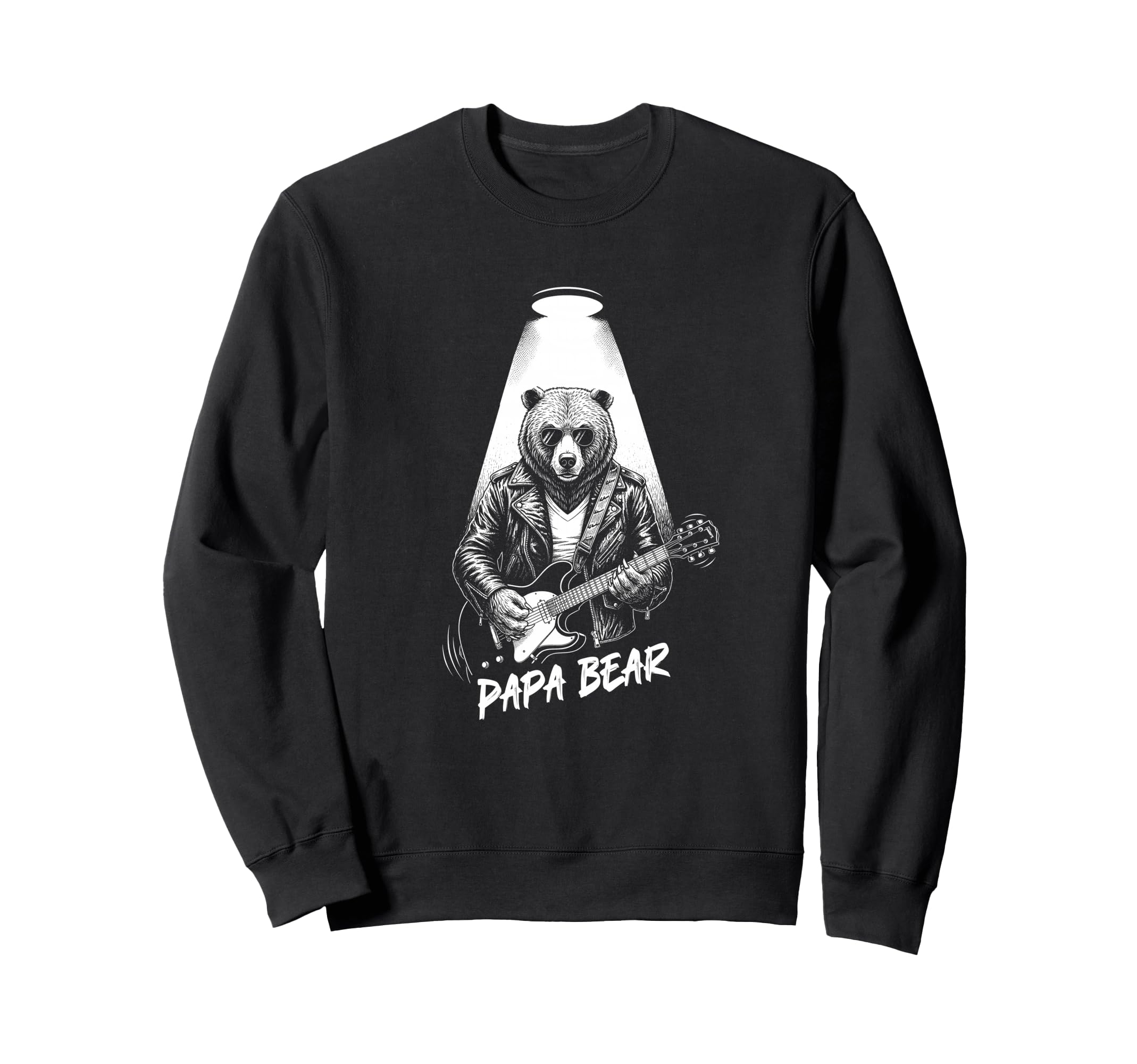 Papa Rockstar Bear W Guitar Funny Sweatshirt - Novelty Apparel Unisex - T-Shirt, Sweatshirt, Hoodie