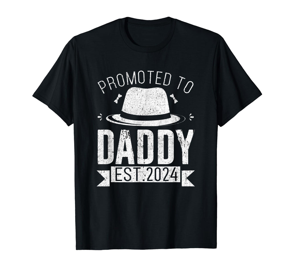 Promoted To Daddy 2024 Dad Est T-Shirt - Casual Everyday Wear for Adults - T-Shirt, Sweatshirt, Hoodie