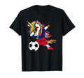 Dabbing Unicorn Liechtenstein Football T-Shirt - Fun Novelty Design Unisex - T-Shirt, Sweatshirt, Hoodie