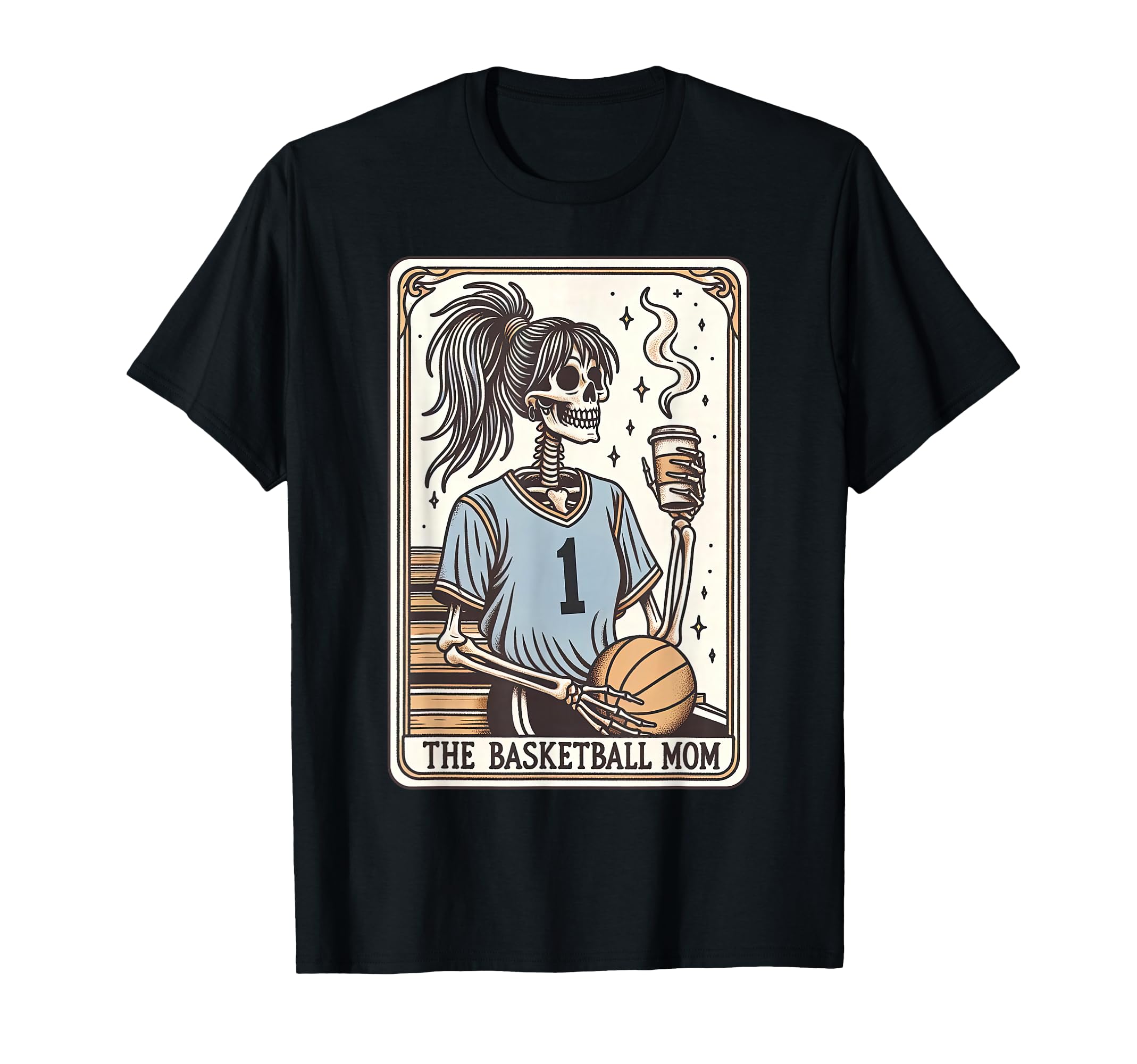 Basketball Mom Tarot Card Skeleton T-Shirt - Custom Art Print for Adults - T-Shirt, Sweatshirt, Hoodie