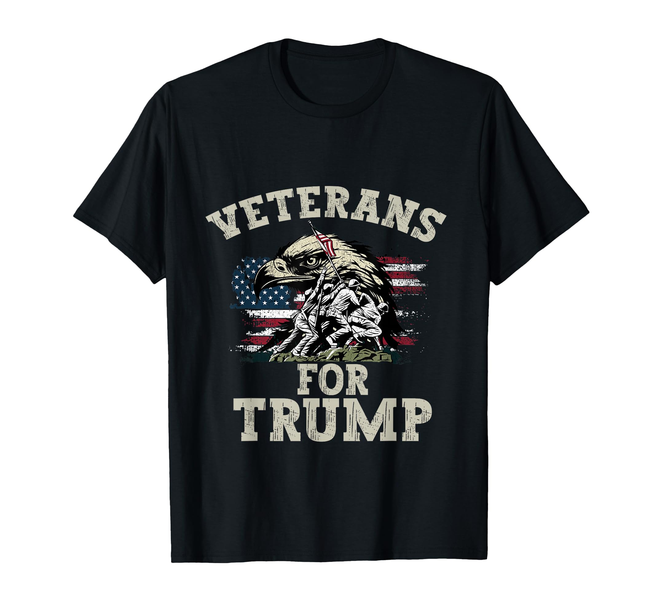 Veterans Trump 2024 American Flag T-Shirt - Trendy Graphic Men Women - T-Shirt, Sweatshirt, Hoodie