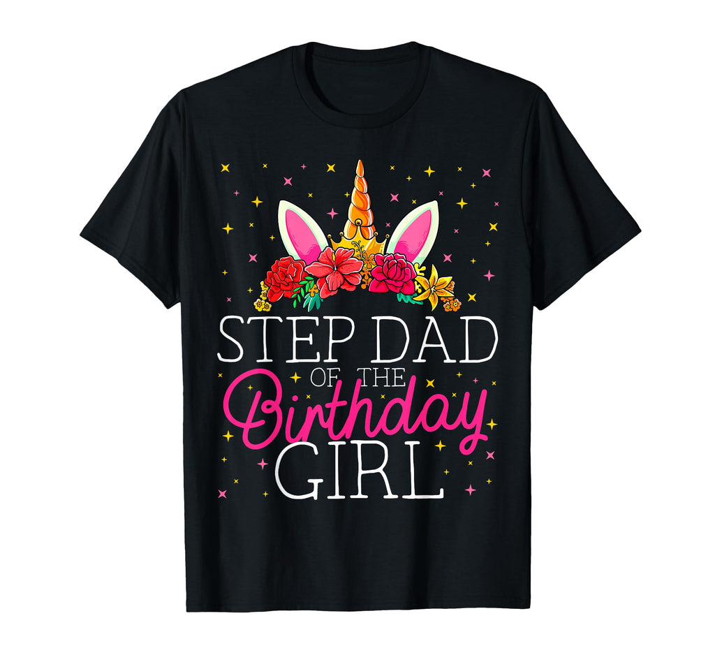 Step Dad Birthday Unicorn Matching T-Shirt - Minimalist Print for Adults - T-Shirt, Sweatshirt, Hoodie