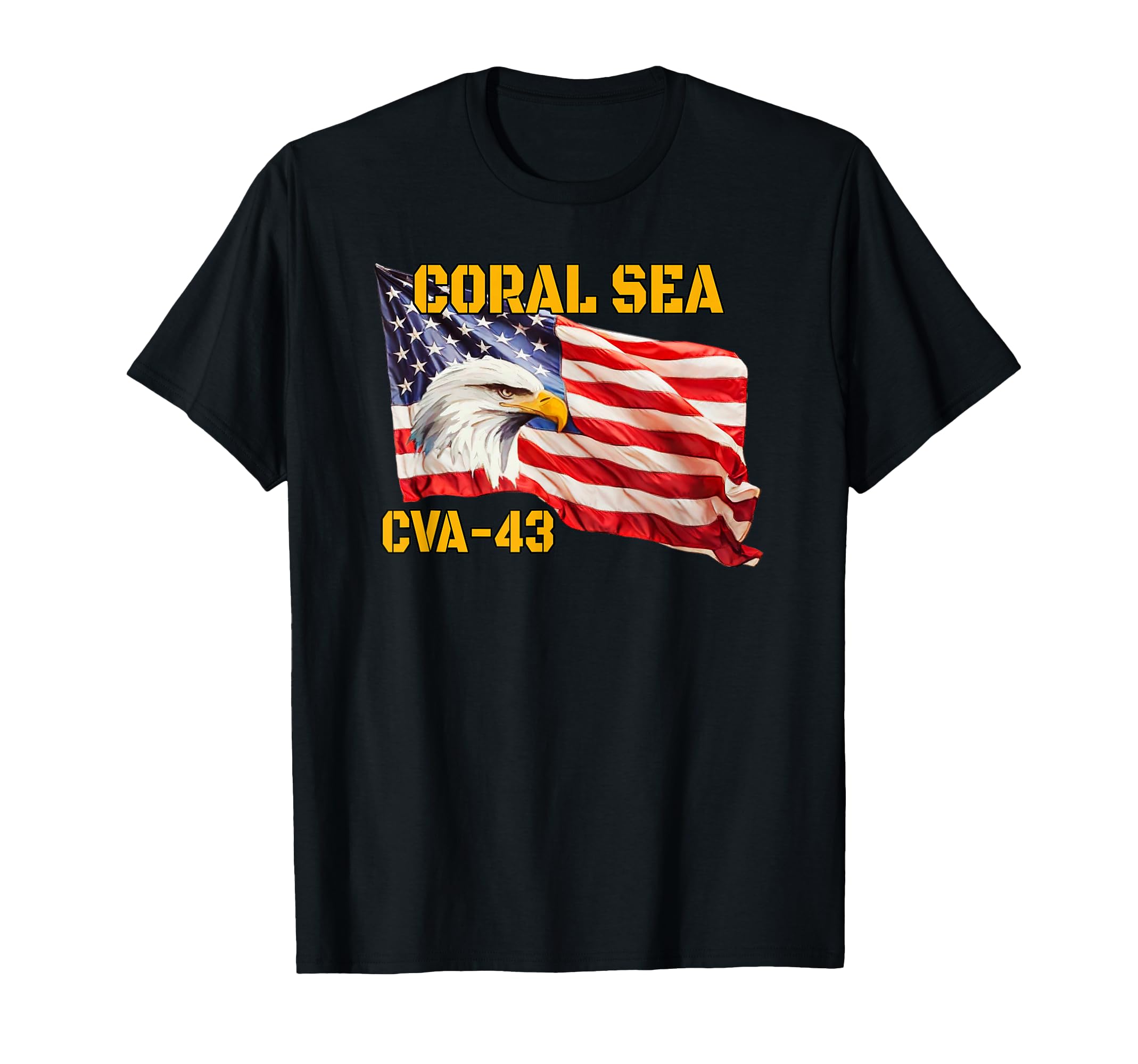 Warship Coral Sea Cva 43 Aircraft T-Shirt - Novelty Apparel for Adults - T-Shirt, Sweatshirt, Hoodie