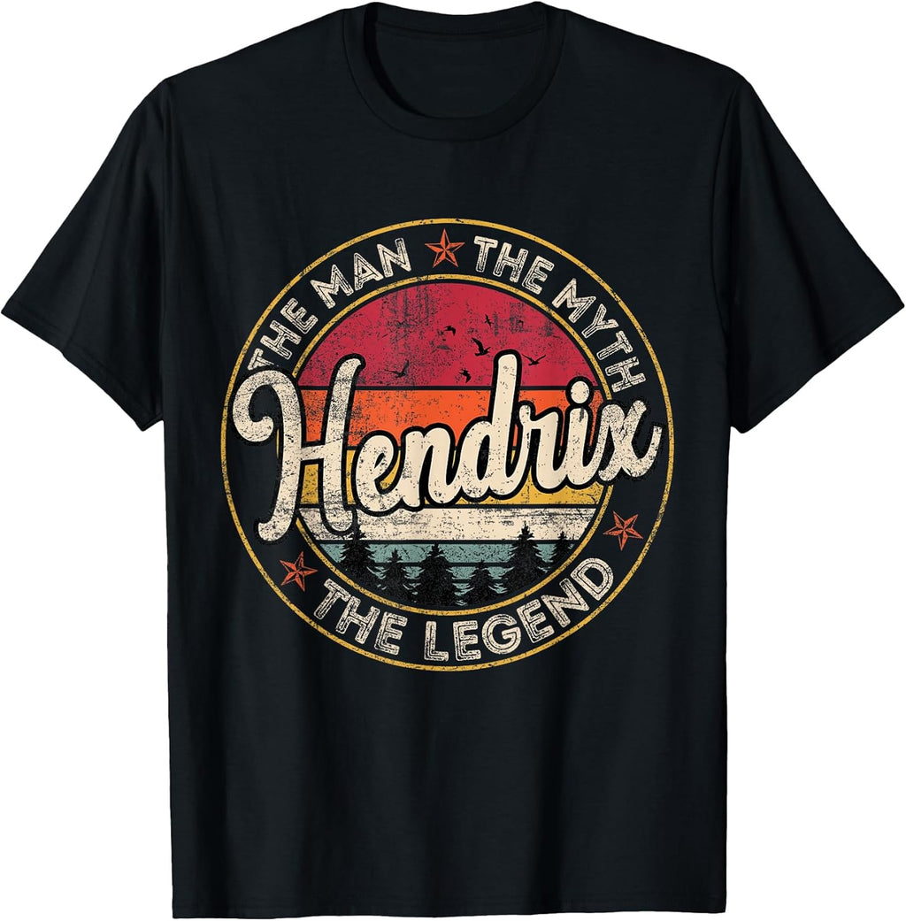 Hendrix First Name Personalized Vintage Retro - Adult & Kids T-Shirts, Sweatshirts & Hoodies apparel design preview 1