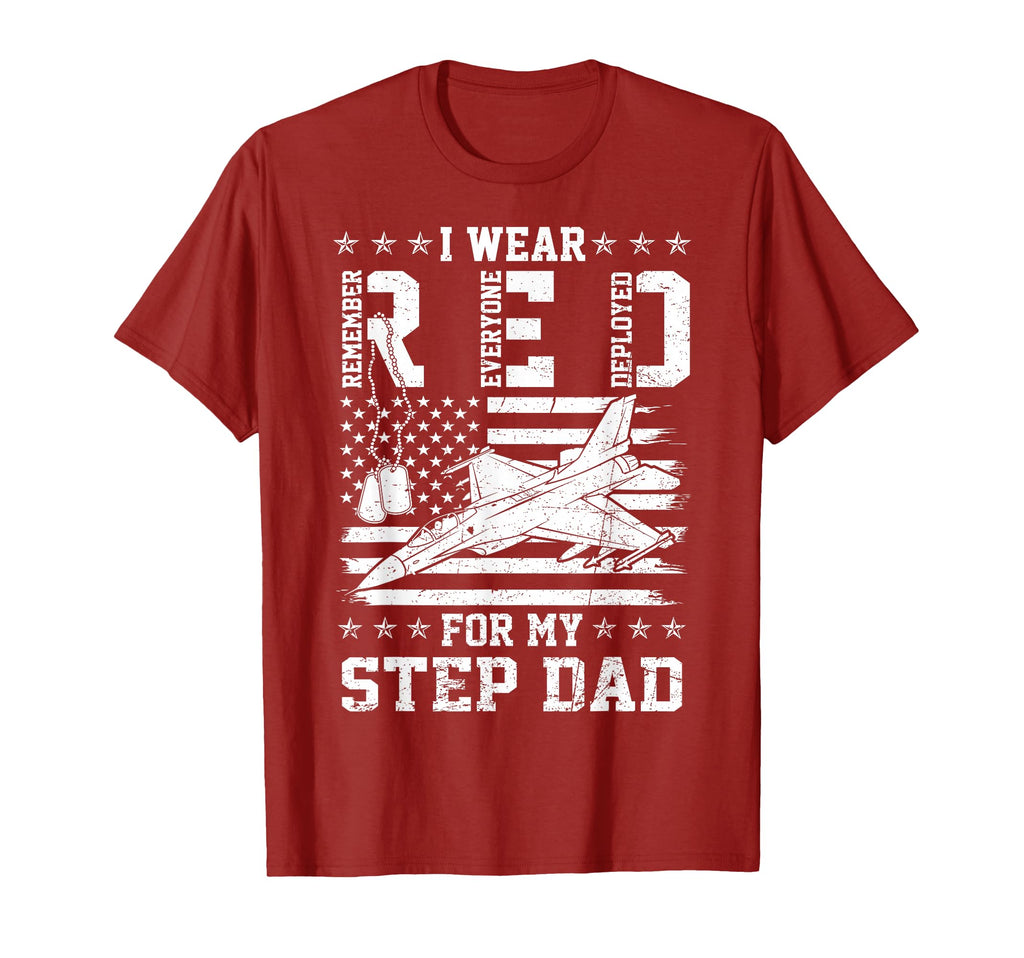 Red Friday My Step Dad Air Force Family T-Shirt - Aesthetic Graphic Unisex - T-Shirt, Sweatshirt, Hoodie