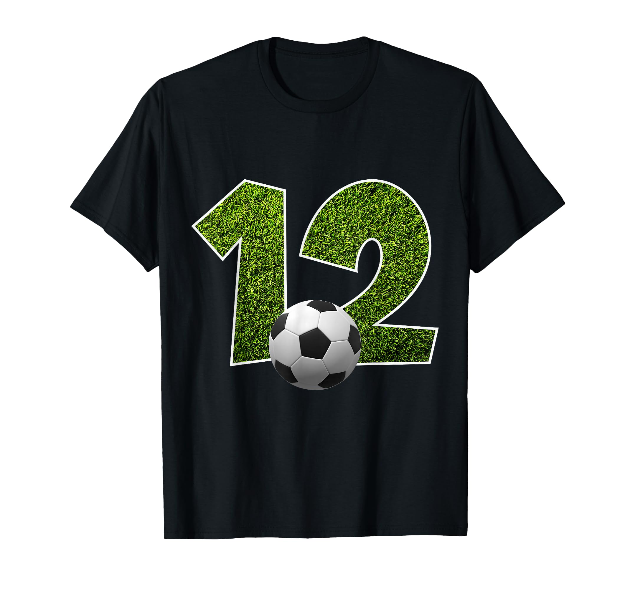 Number 12 Years Soccer 12Th Birthday T-Shirt - Fun Novelty Design Men Women - T-Shirt, Sweatshirt, Hoodie