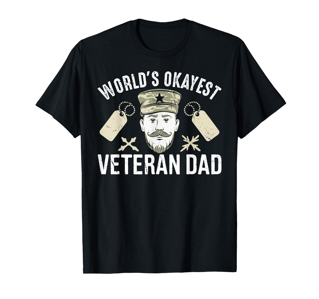 Worlds Okayest Veteran Dad T-Shirt - Aesthetic Graphic Unisex - T-Shirt, Sweatshirt, Hoodie