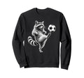 Funny Raccoon Kicking Soccer Ball Sweatshirt - Aesthetic Graphic Unisex - T-Shirt, Sweatshirt, Hoodie