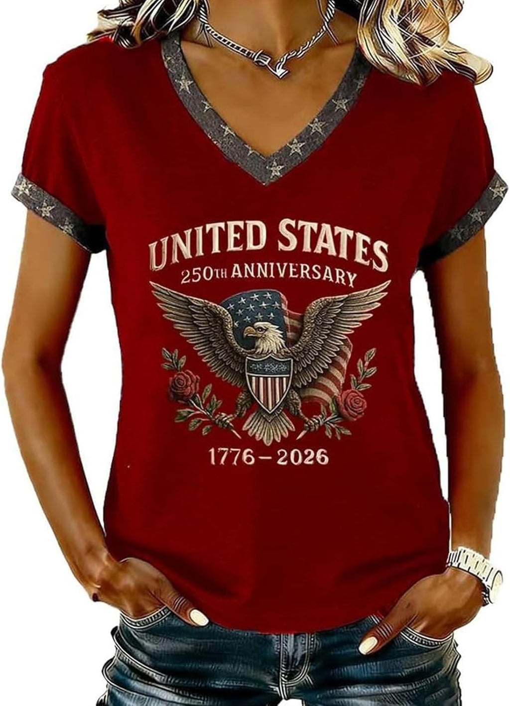 250 Anniversary USA Women 250th Patriotic American - Adult & Kids T-Shirts, Sweatshirts & Hoodies apparel design preview 1
