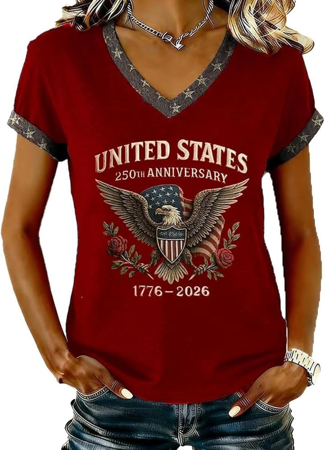 250 Anniversary USA Women 250th Patriotic American - Adult & Kids T-Shirts, Sweatshirts & Hoodies apparel design preview 1