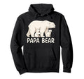 Papa Bear Two Cubs Polar Bear Family Hoodie - Custom Art Print Unisex - T-Shirt, Sweatshirt, Hoodie