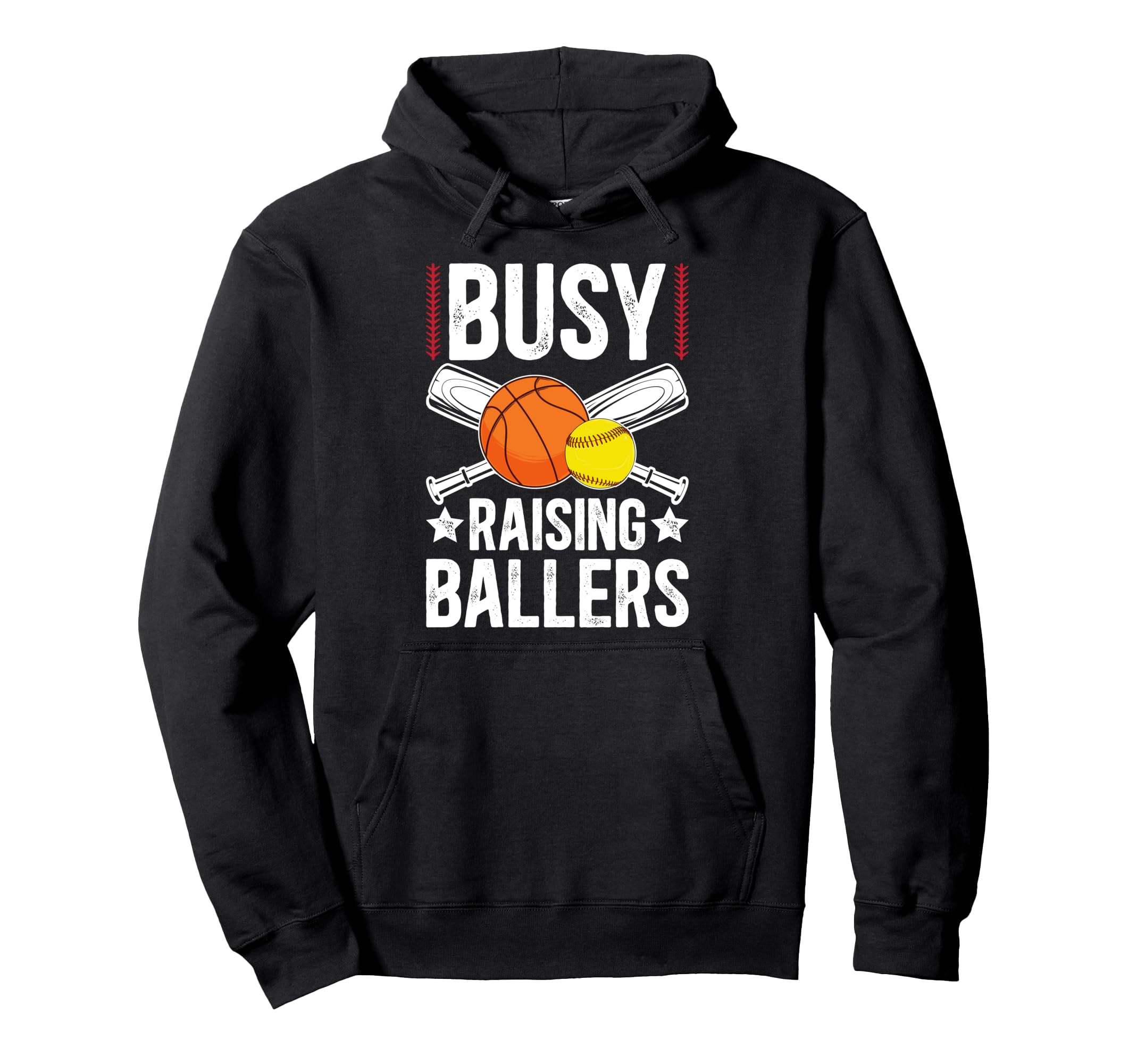 Busy Raising Ballers Basketball Hoodie - Casual Everyday Wear for Adults - T-Shirt, Sweatshirt, Hoodie