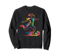 Colorful Funny Soccer Player Fan Sweatshirt - Aesthetic Graphic Men Women - T-Shirt, Sweatshirt, Hoodie