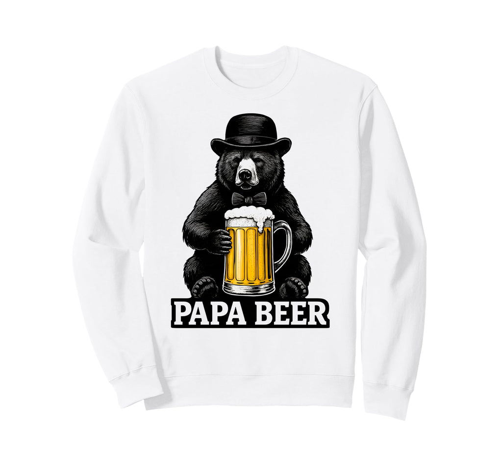 Papa Beer Funny Dad Bear Drinking Sweatshirt - Unique Graphic Men Women - T-Shirt, Sweatshirt, Hoodie