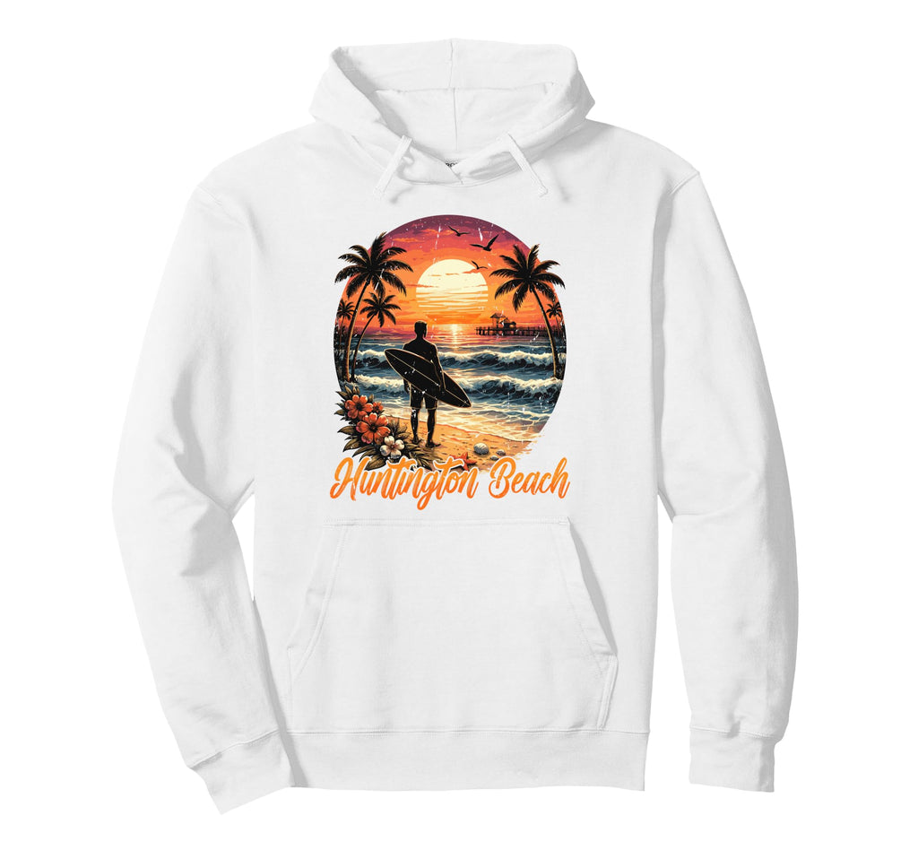 Huntington Beach Sunset California Hoodie - Aesthetic Graphic Men Women - T-Shirt, Sweatshirt, Hoodie