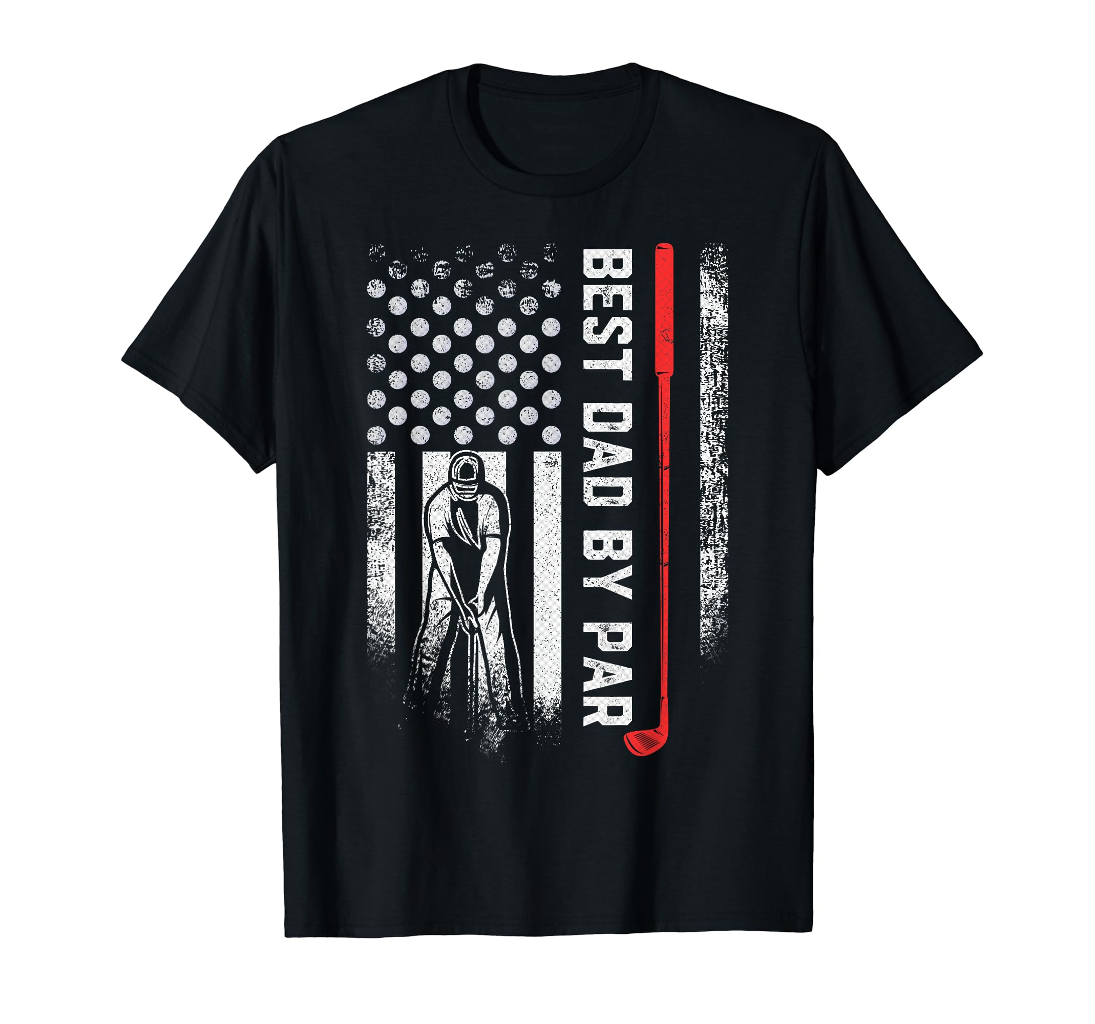 Usa Flag Best Dad Par Golf Player T-Shirt - Fun Novelty Design for Adults - T-Shirt, Sweatshirt, Hoodie
