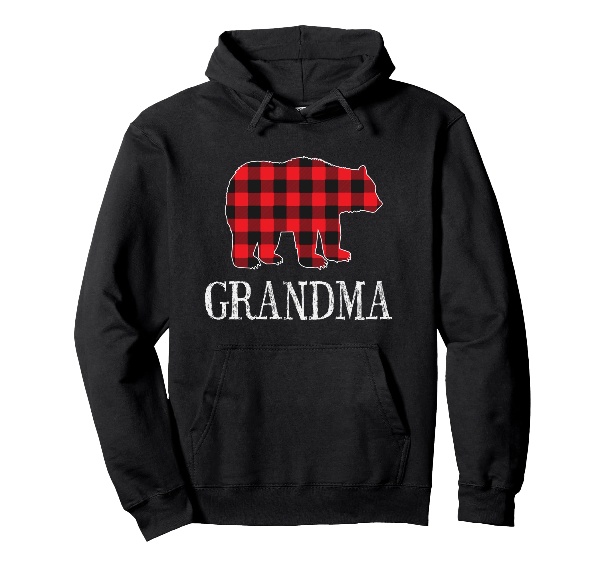 Buffalo Check Grandma Bear Matching Hoodie - Minimalist Print Men Women - T-Shirt, Sweatshirt, Hoodie