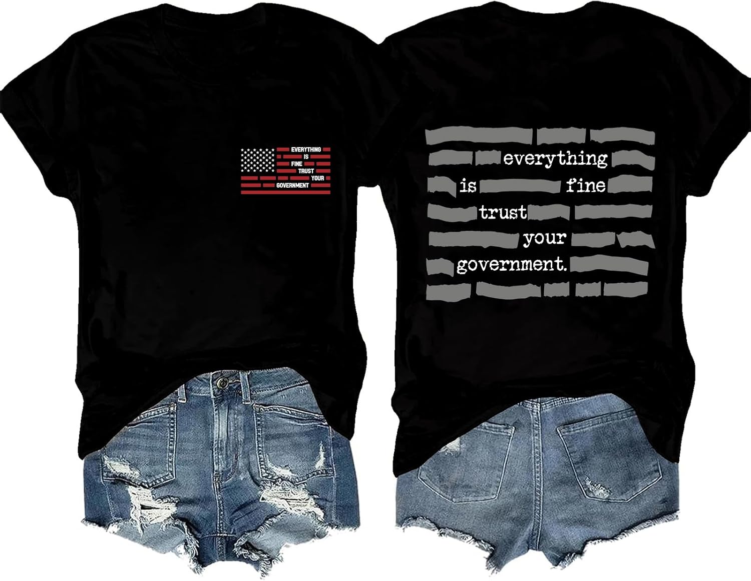 Everything is Fine Trust Your Government Funny - Adult & Kids T-Shirts, Sweatshirts & Hoodies apparel design preview 1