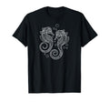 Womens Two Mandala Pattern Seahorse T-Shirt - Unique Graphic for Adults - T-Shirt, Sweatshirt, Hoodie