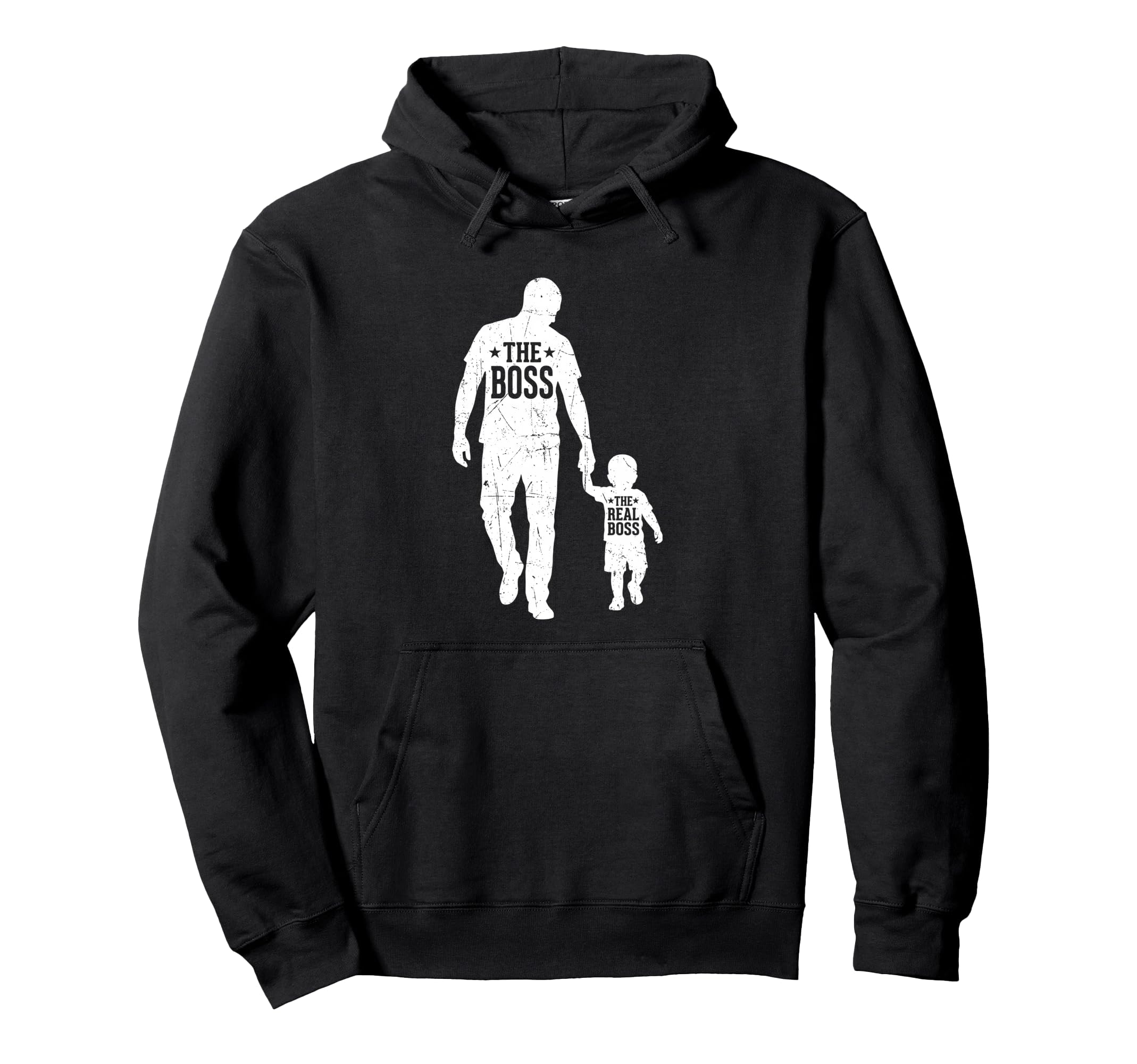 Boss Real Boss Funny Dad Son Daughter Hoodie - Casual Everyday Wear Unisex - T-Shirt, Sweatshirt, Hoodie