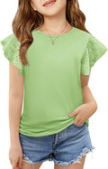 Girls Ruffle Sleeve Summer Crewneck Eyelet Tops - Adult & Kids T-Shirts, Sweatshirts & Hoodies apparel design preview 1