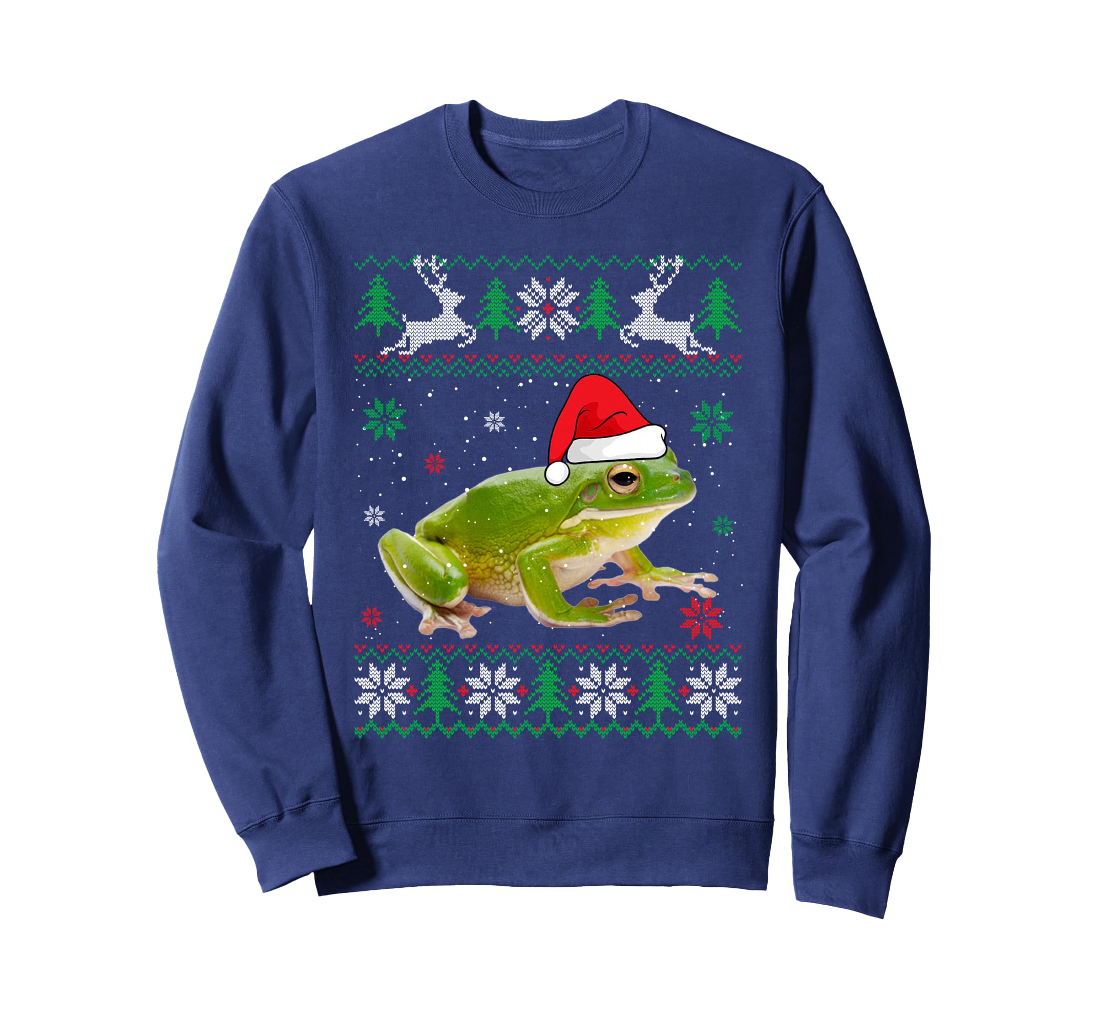 Ugly Frog Lover Santa Hat Animals Sweatshirt - Minimalist Print for Adults - T-Shirt, Sweatshirt, Hoodie