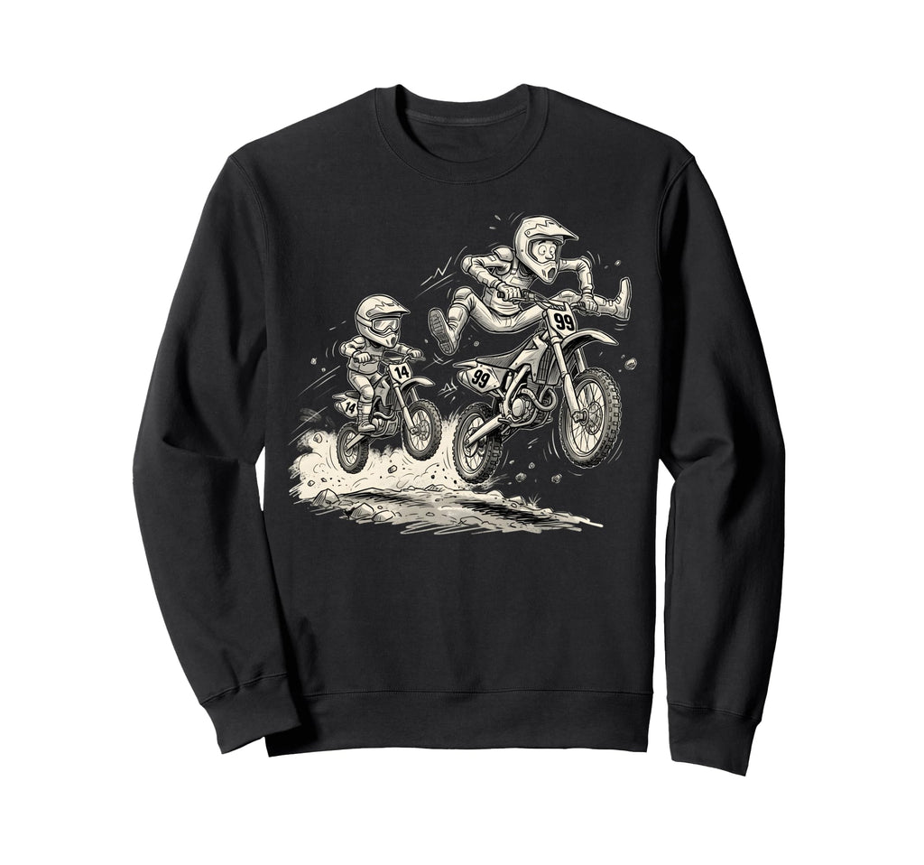 Father Son Motocross Dirt Bike Sweatshirt - Minimalist Print Men Women - T-Shirt, Sweatshirt, Hoodie