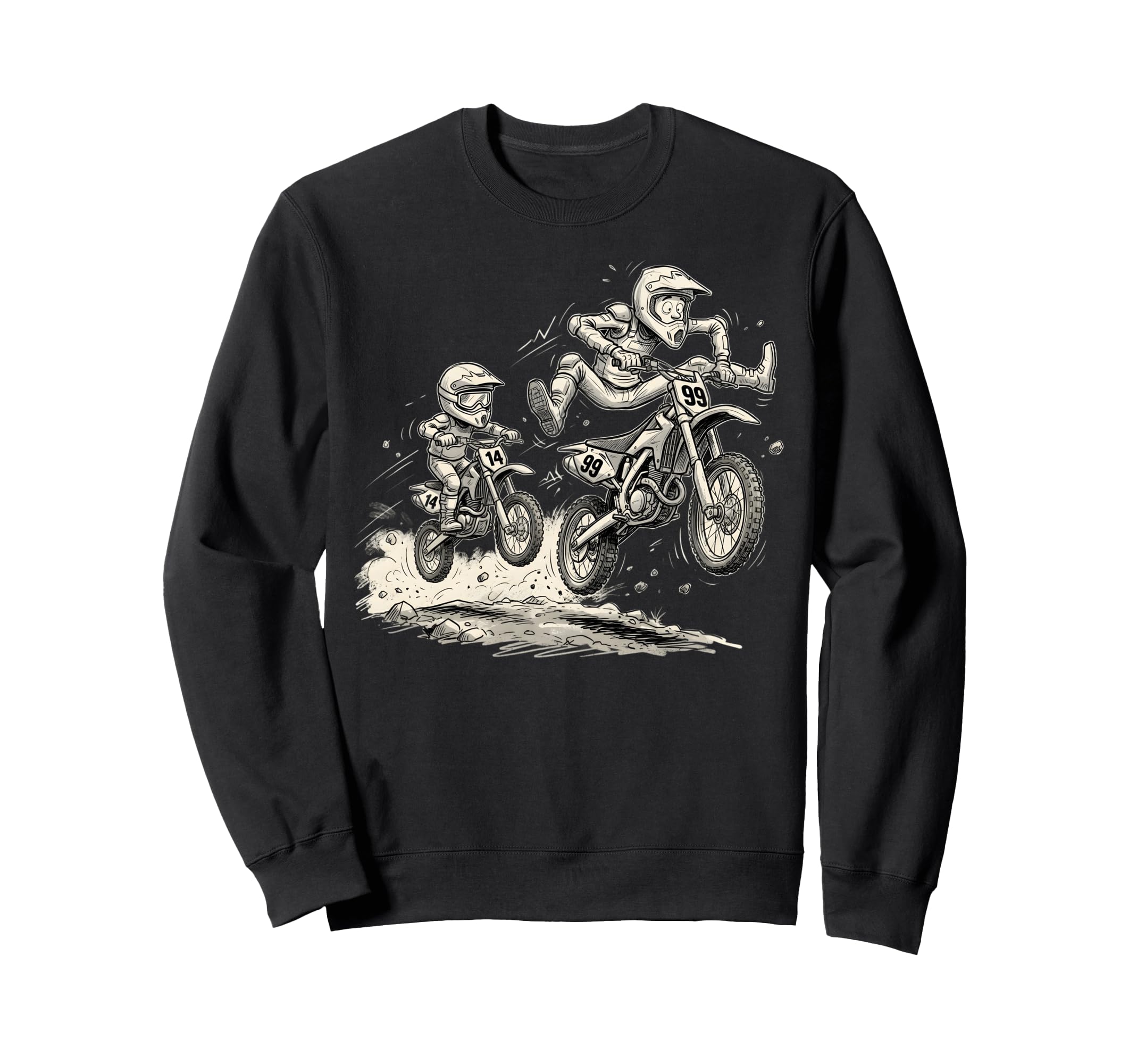 Father Son Motocross Dirt Bike Sweatshirt - Minimalist Print Men Women - T-Shirt, Sweatshirt, Hoodie