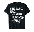 Mens Husband Dad Pilot Legend Funny T-Shirt - Novelty Apparel Men Women - T-Shirt, Sweatshirt, Hoodie