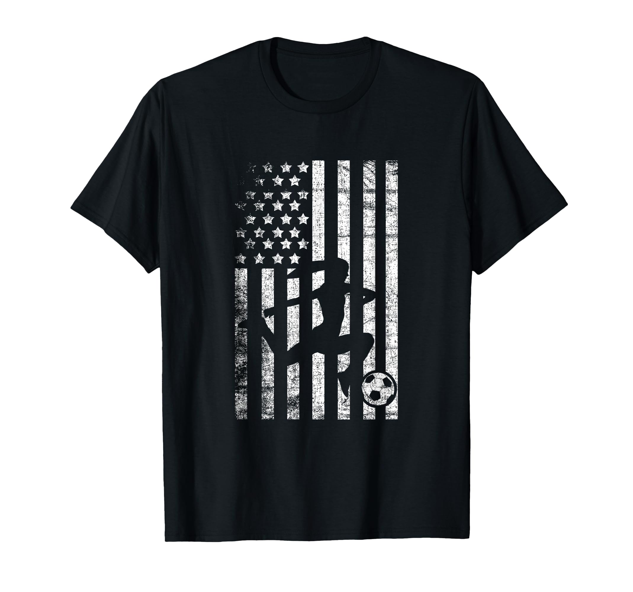 Soccer Patriotic American Flag T-Shirt - Casual Everyday Wear Unisex - T-Shirt, Sweatshirt, Hoodie