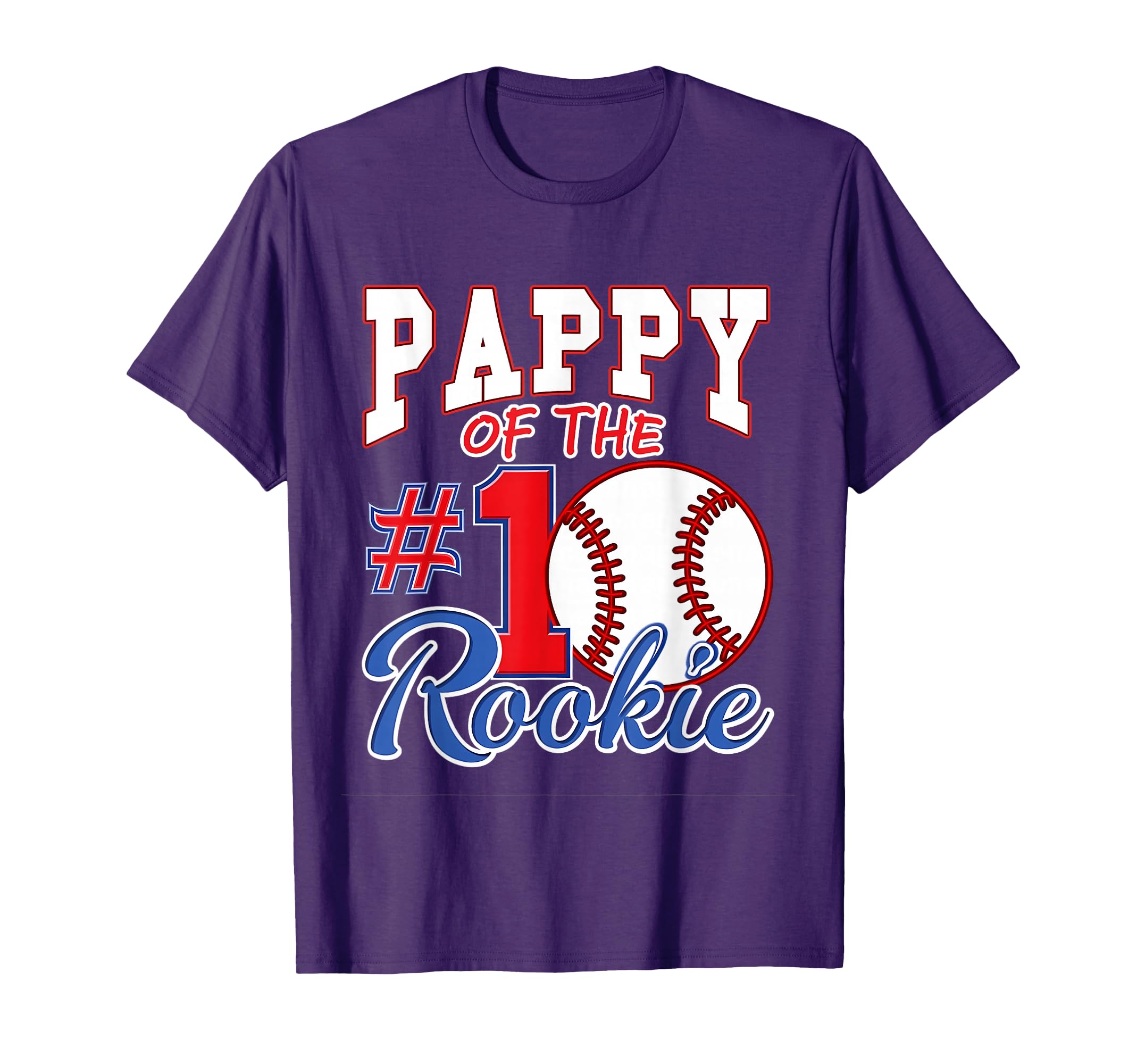 Grandpa Pappy Number 1 Rookie Baseball T-Shirt - Minimalist Print Unisex - T-Shirt, Sweatshirt, Hoodie