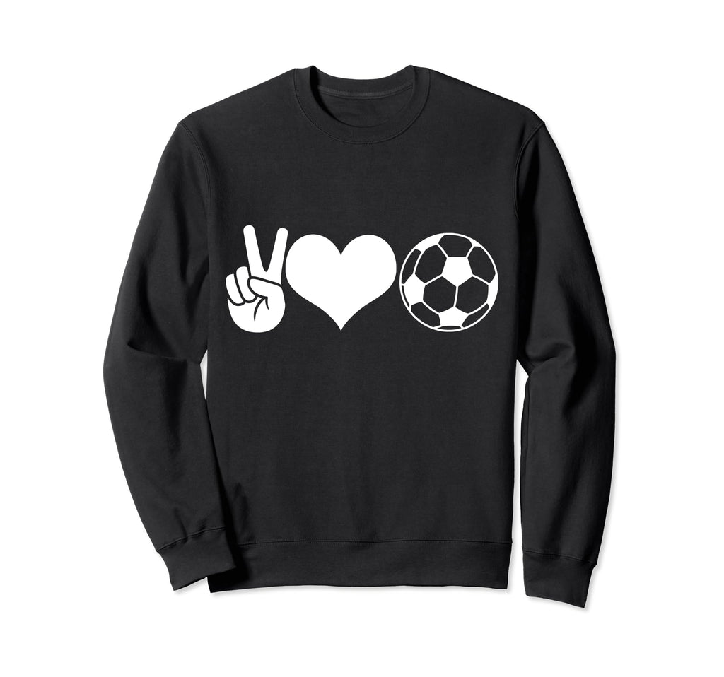 Soccer Peace Love Soccer Player Sweatshirt - Unique Graphic Men Women - T-Shirt, Sweatshirt, Hoodie