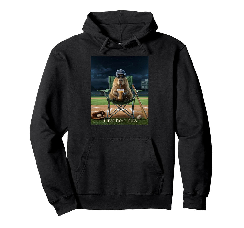 Funny Capybara Iced Coffee I Live Hoodie - Aesthetic Graphic Men Women - T-Shirt, Sweatshirt, Hoodie