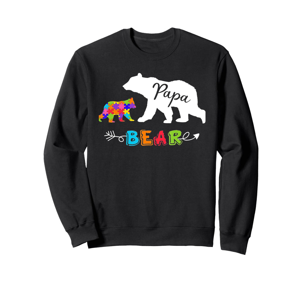 Papa Bear Farthers Day Autism Sweatshirt - Graphic Print Men Women - T-Shirt, Sweatshirt, Hoodie