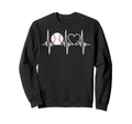 Baseball Player Heartbeat Coach Sweatshirt - Aesthetic Graphic for Adults - T-Shirt, Sweatshirt, Hoodie