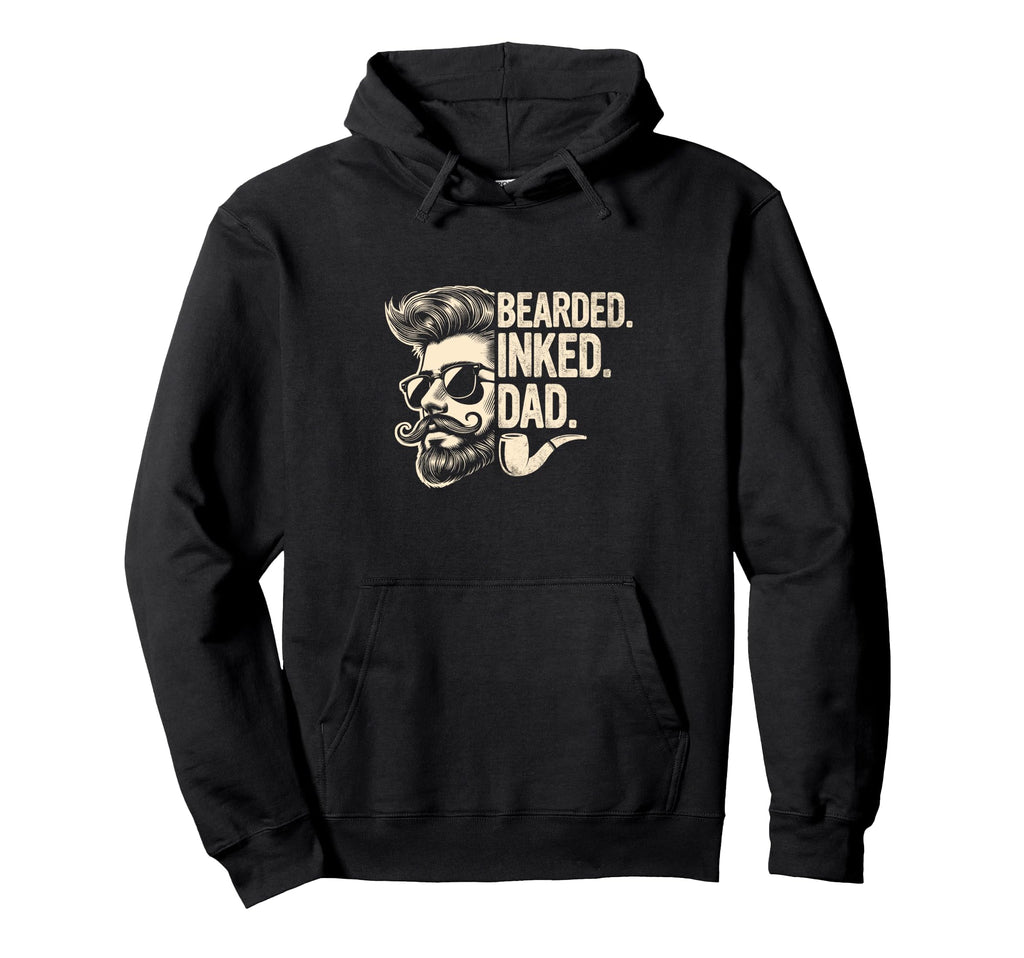 Bearded Dad Inked Daddy Fathers Day Hoodie - Fun Novelty Design Men Women - T-Shirt, Sweatshirt, Hoodie