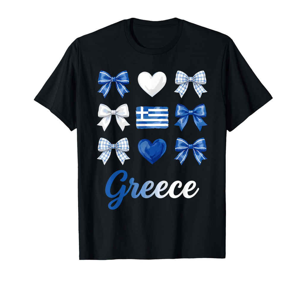 Coquette Bow Greek Flag Greece T-Shirt - Fun Novelty Design Men Women - T-Shirt, Sweatshirt, Hoodie