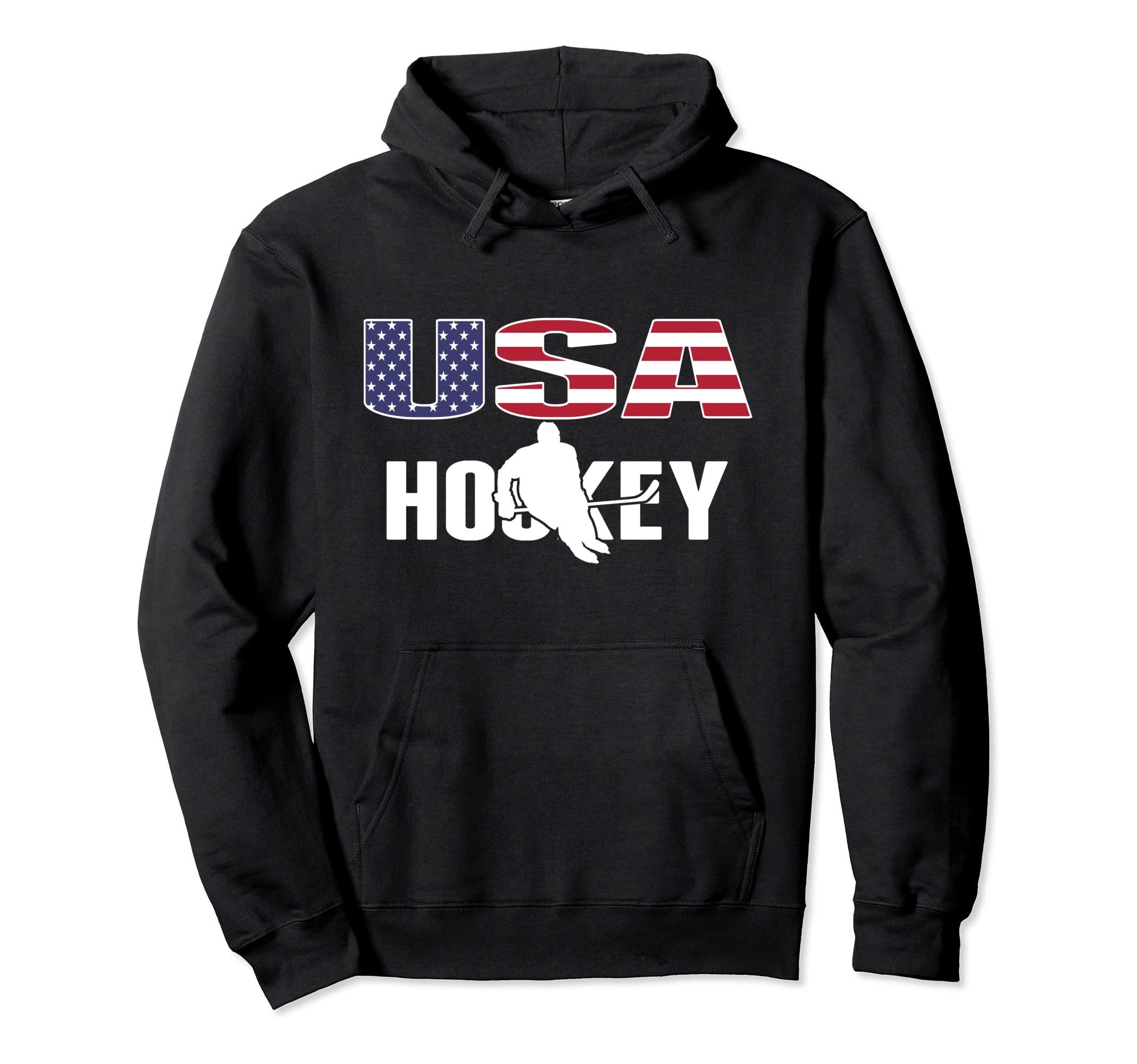 America Ice Hockey Lovers Jersey Usa Flag Hoodie - Novelty Apparel Unisex - T-Shirt, Sweatshirt, Hoodie