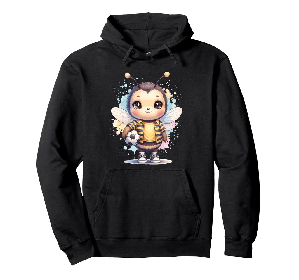 Bee Soccer Player Kawaii Animal Hoodie - Graphic Print for Adults - T-Shirt, Sweatshirt, Hoodie
