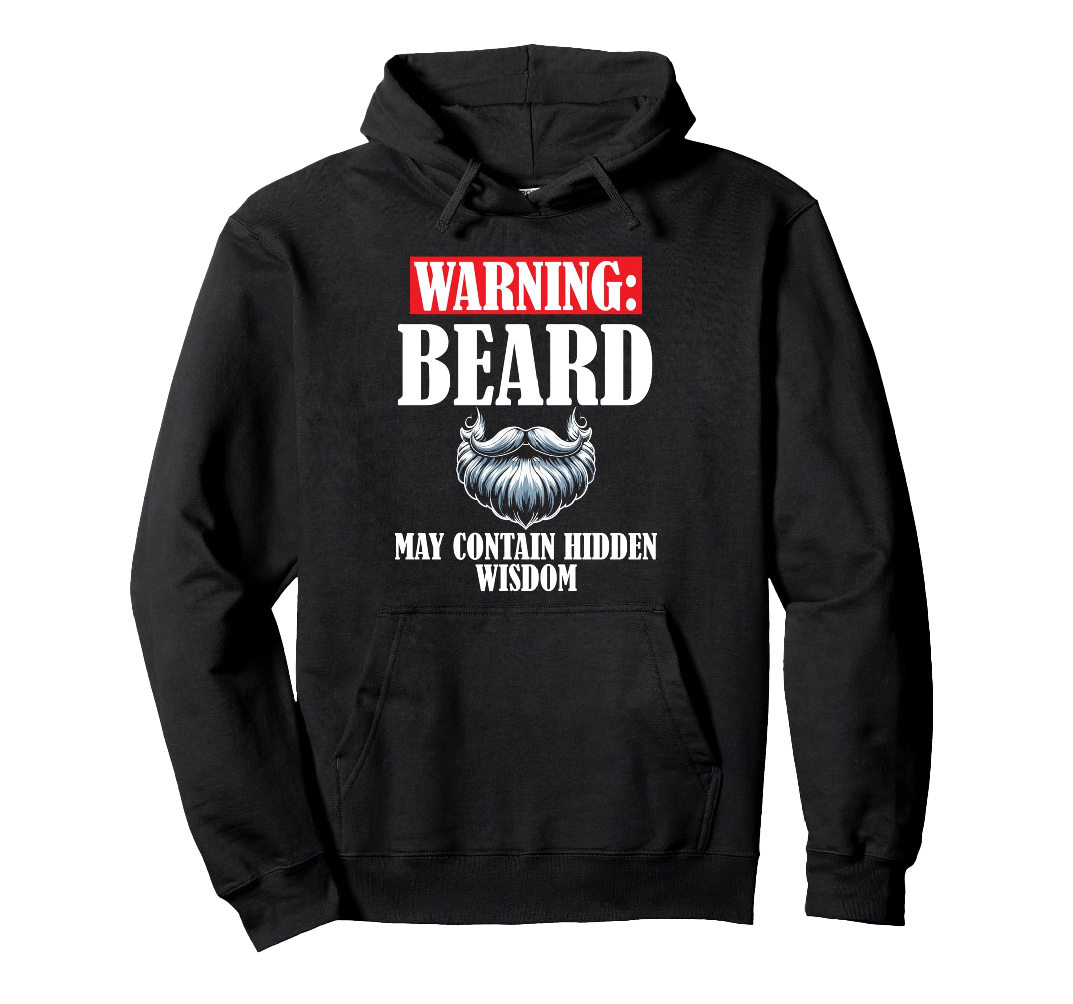 Bearded Facial Hair Fathers Day Dad Hoodie - Fun Novelty Design for Adults - T-Shirt, Sweatshirt, Hoodie
