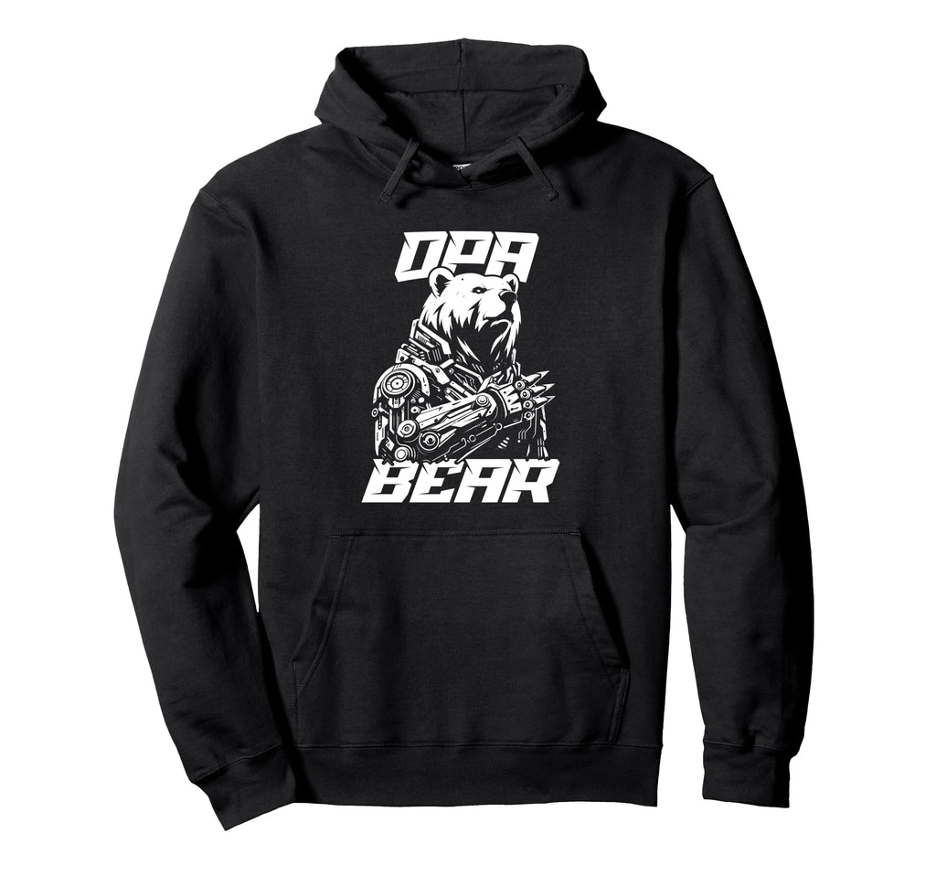 Opa Papa Bear Bio Mechanical Robot Sci Hoodie - Minimalist Print Men Women - T-Shirt, Sweatshirt, Hoodie