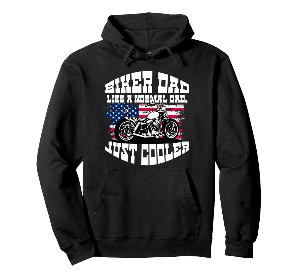 Us Flag Motorcycle Biker Dad Dad Hoodie - Aesthetic Graphic for Adults - T-Shirt, Sweatshirt, Hoodie