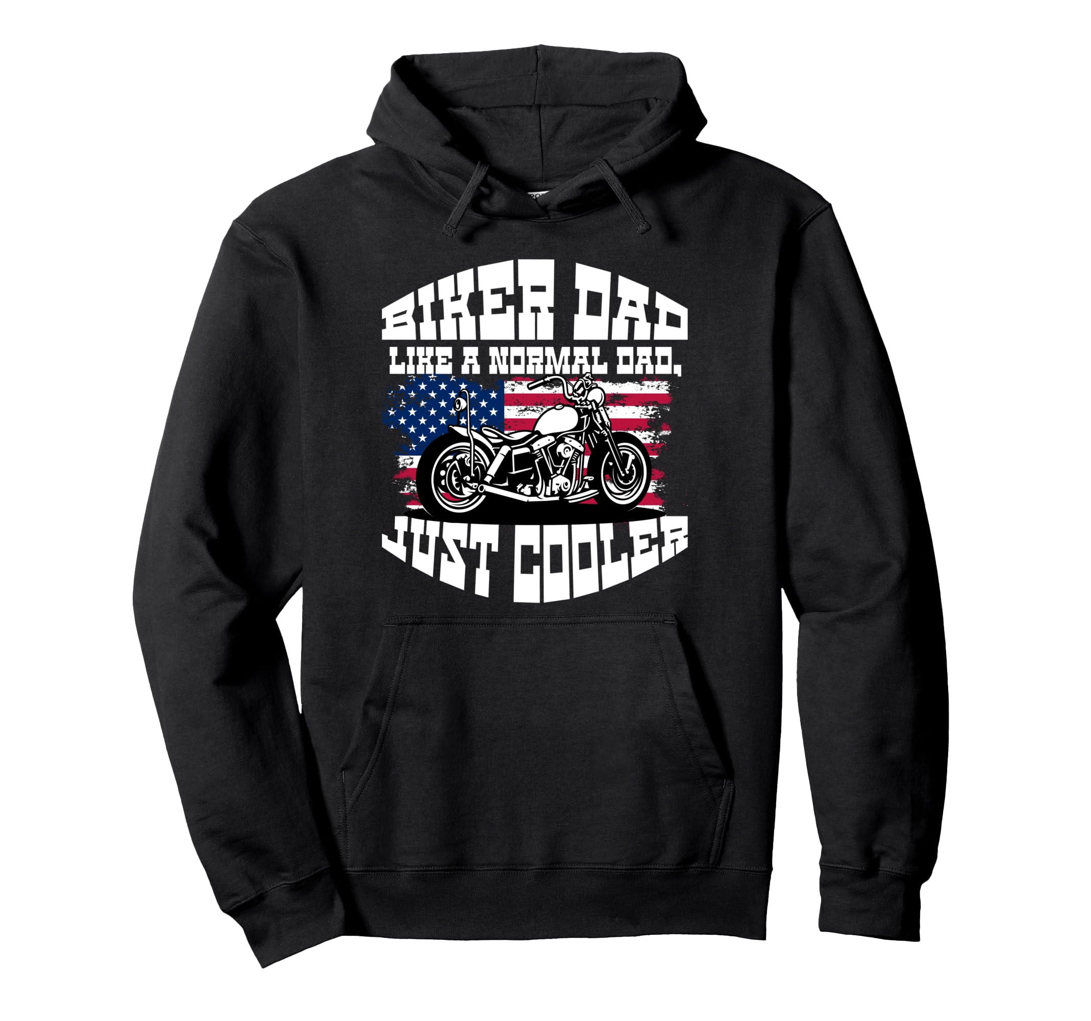 Us Flag Motorcycle Biker Dad Dad Hoodie - Aesthetic Graphic for Adults - T-Shirt, Sweatshirt, Hoodie