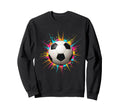 Soccer Color Splash Ball Vibrant Sweatshirt - Custom Art Print Men Women - T-Shirt, Sweatshirt, Hoodie
