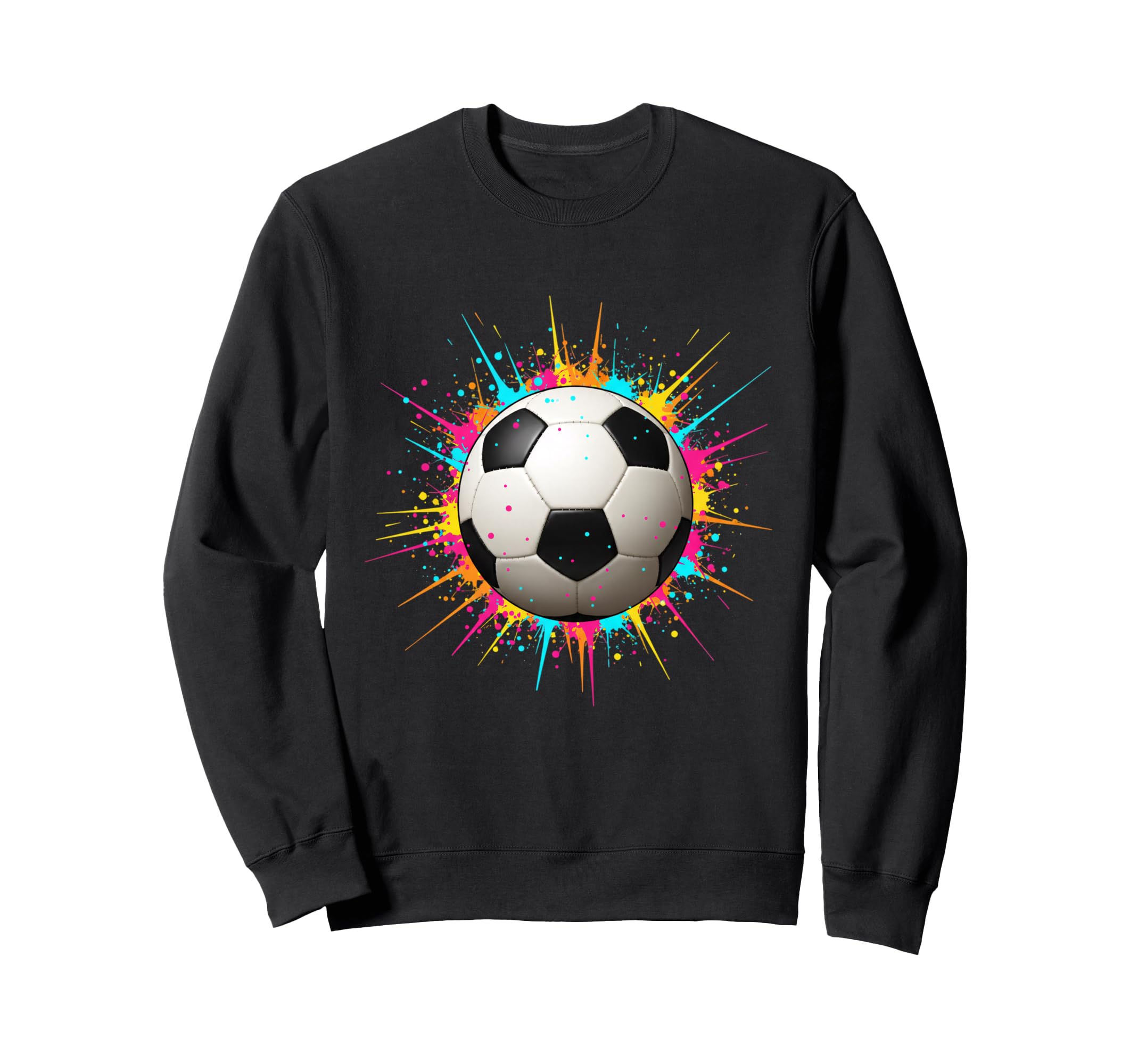 Soccer Color Splash Ball Vibrant Sweatshirt - Custom Art Print Men Women - T-Shirt, Sweatshirt, Hoodie