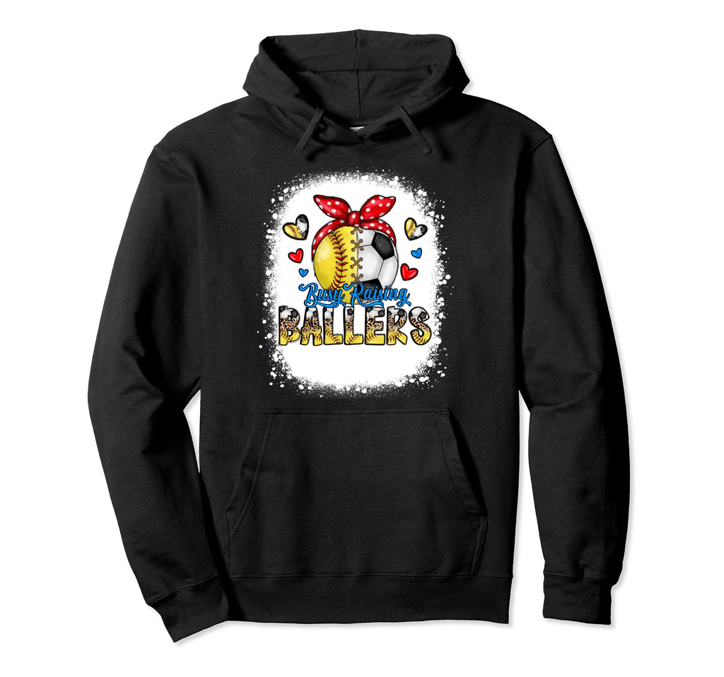 Busy Raising Ballers Softball And Hoodie - Streetwear Style for Adults - T-Shirt, Sweatshirt, Hoodie