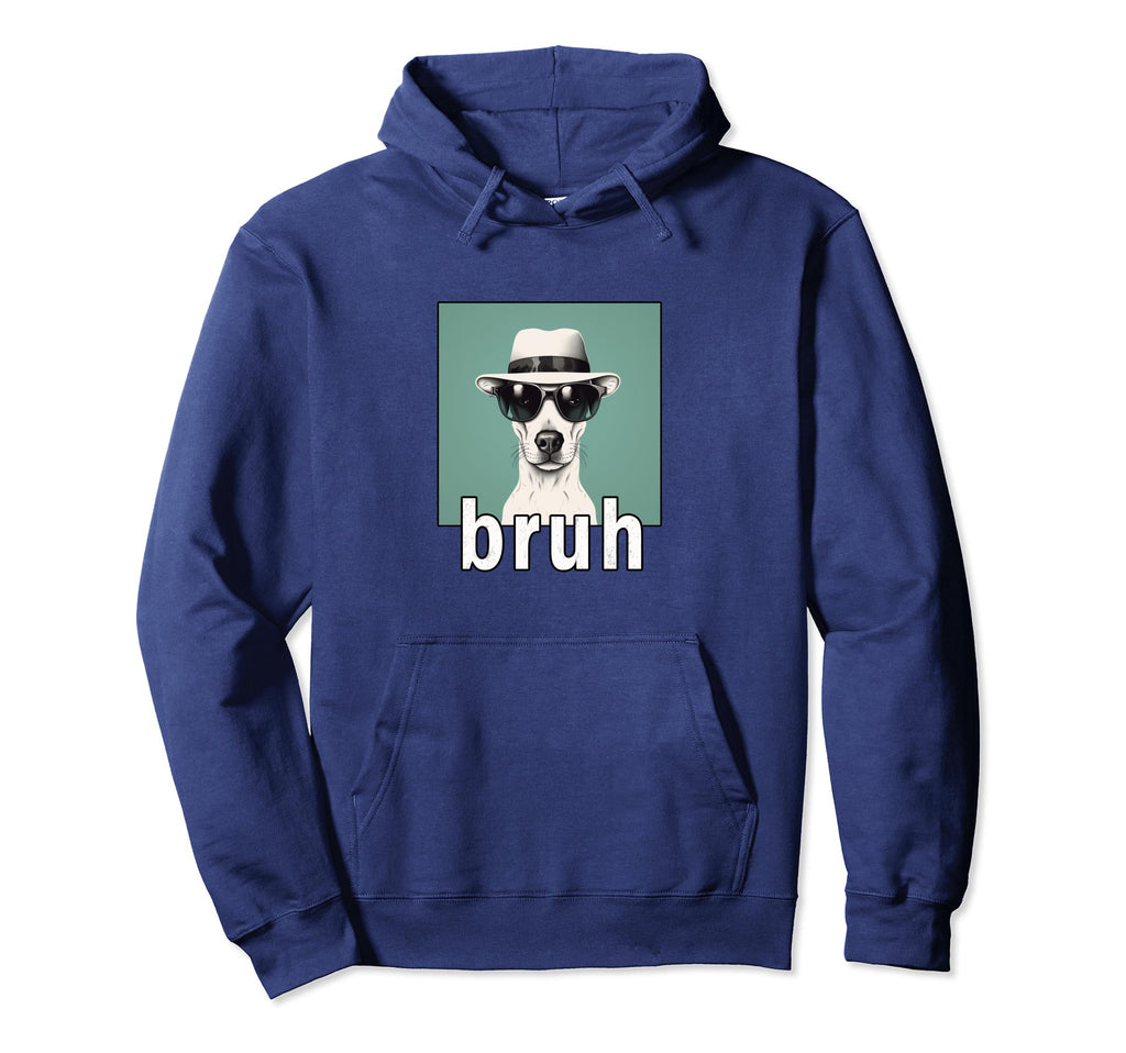 Funny Meme Bruh Dog Hat Greetings Teen Hoodie - Trendy Graphic for Adults - T-Shirt, Sweatshirt, Hoodie