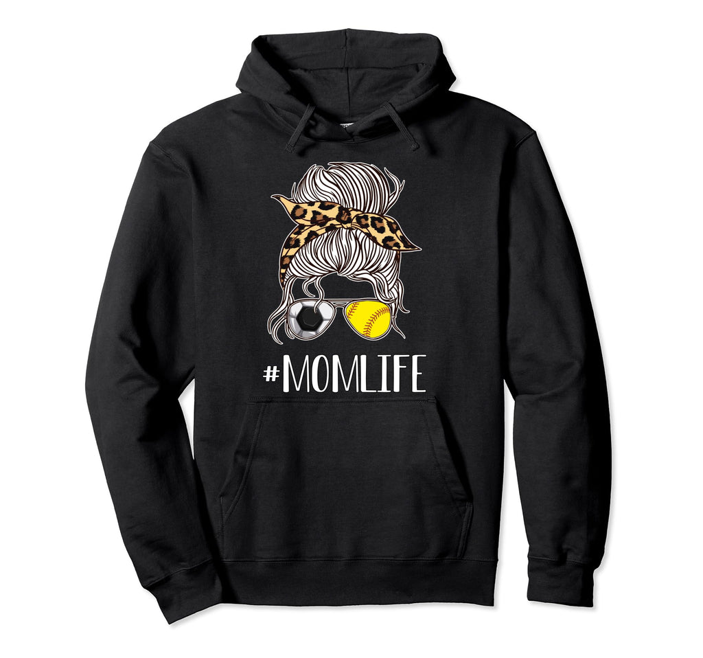 Soccer And Softball Mom Life Momlife Hoodie - Aesthetic Graphic for Adults - T-Shirt, Sweatshirt, Hoodie