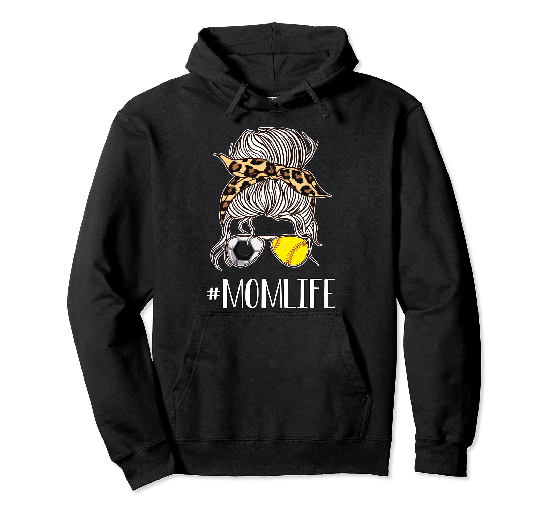 Soccer And Softball Mom Life Momlife Hoodie - Aesthetic Graphic for Adults - T-Shirt, Sweatshirt, Hoodie