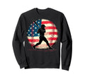Baseball Us Flag Baseball Lover Dad Sweatshirt - Unique Graphic Men Women - T-Shirt, Sweatshirt, Hoodie